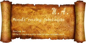 Mosánszky Adelaida névjegykártya